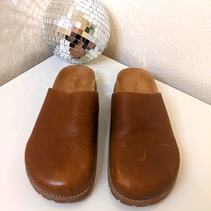 Madewell The Layne Clog Mule Leather Brown Slides 9